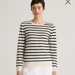 Quince Black and White Striped Women’s Sweater
